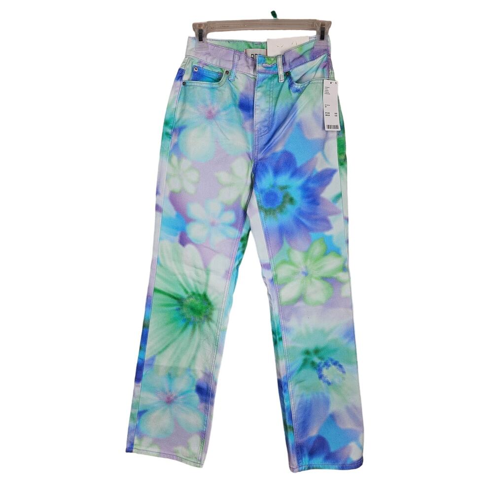 BDG Multicolored Botanical Floral Print Cowboy Jeans Women's 24 NWT